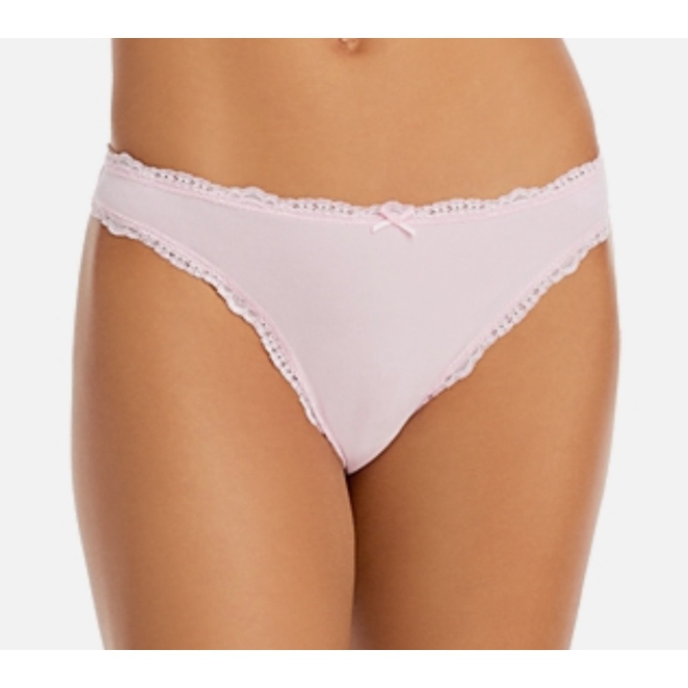 AQUA Intimates Women's Medium  Lace Trim Thong‎ Panty